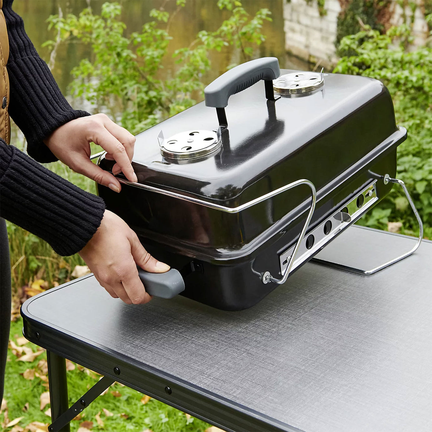 Habano Black Portable Charcoal Barbeque Folding Garden Picnic Grill BBQ Outdoor - Image 7