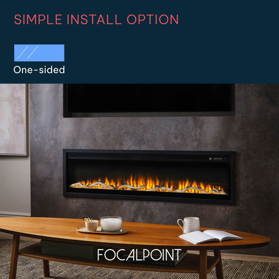 Focal Point Electric Fire Inset 1.5kW Matt Black Fireplace Log Effect Home - Image 4