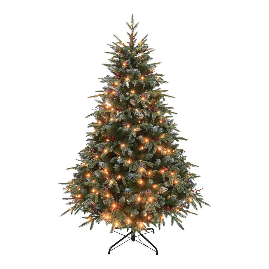 Christmas Tree 6ft Artificial Green Frosted LED Pre Lit Warm White Indoor - Image 4