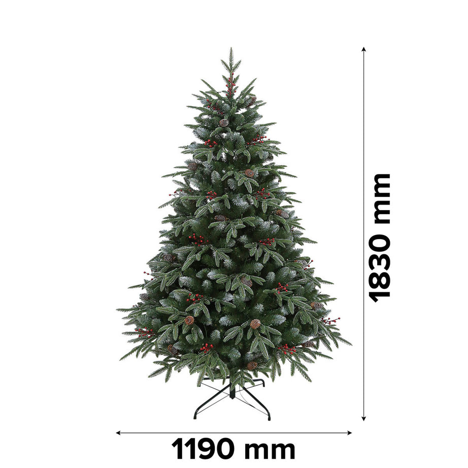 Christmas Tree 6ft Artificial Green Frosted LED Pre Lit Warm White Indoor - Image 6