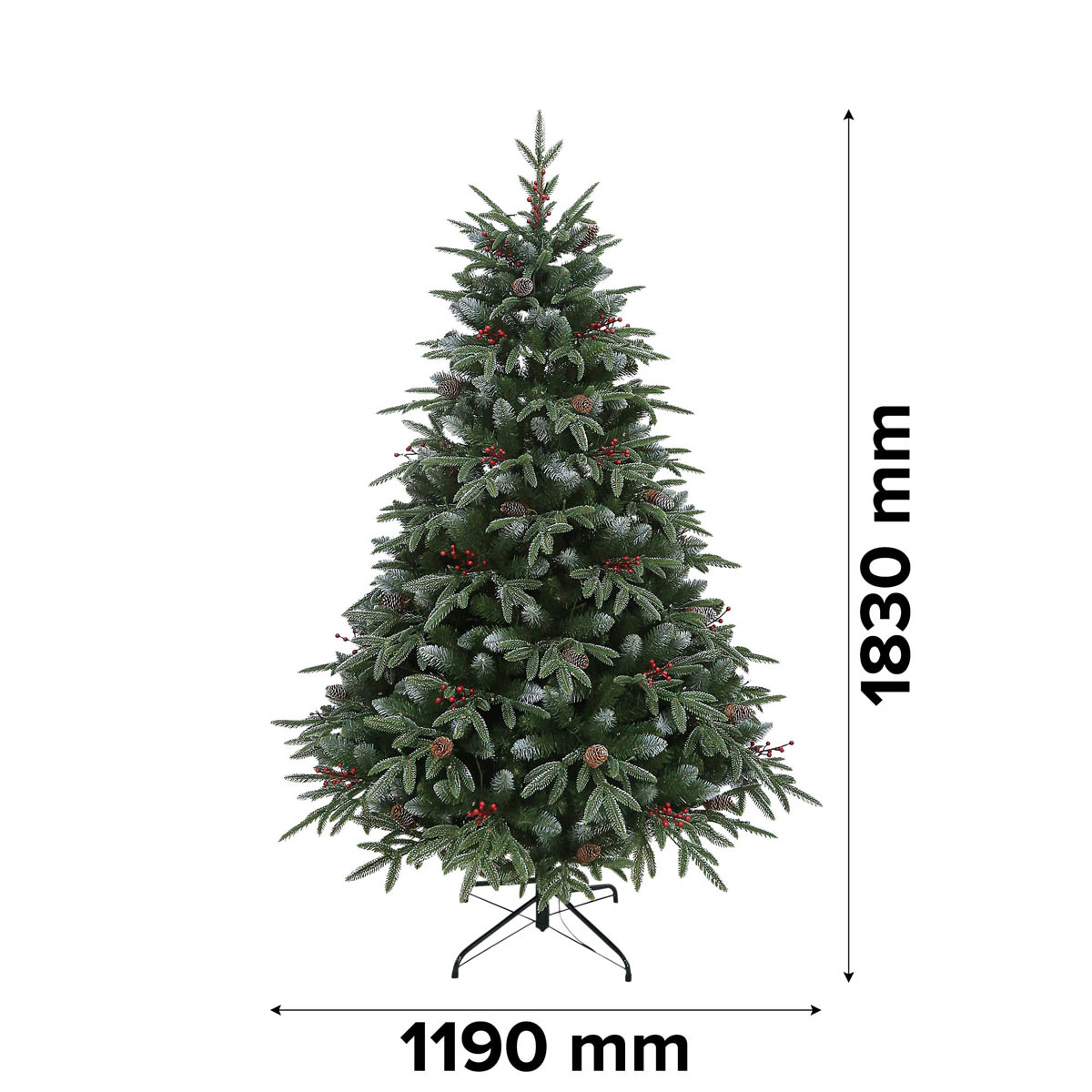 Christmas Tree 6ft Artificial Green Frosted LED Pre Lit Warm White Indoor - Image 6