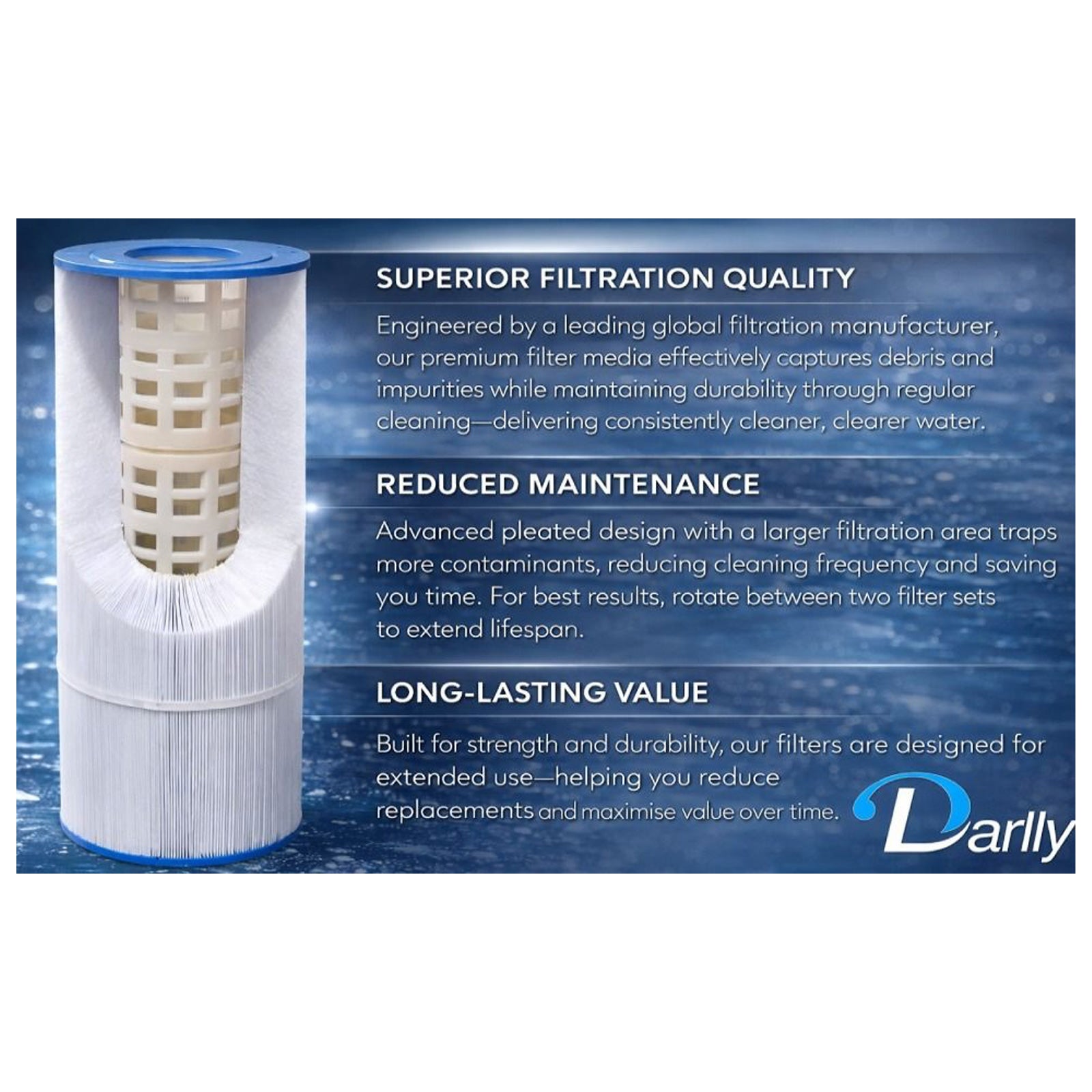 Darlly Spa Filter Cartridge Replacement SC720 Hot Tub PAS50SVF2M 6CH502 60506 - Image 6