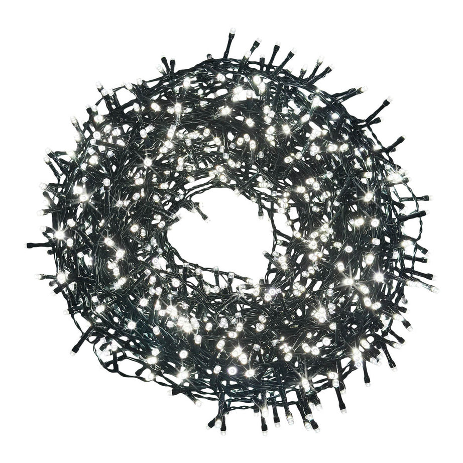 LED Christmas String Lights 1000 Ice White Timer Indoor Outdoor Home 39.97m - Image 1