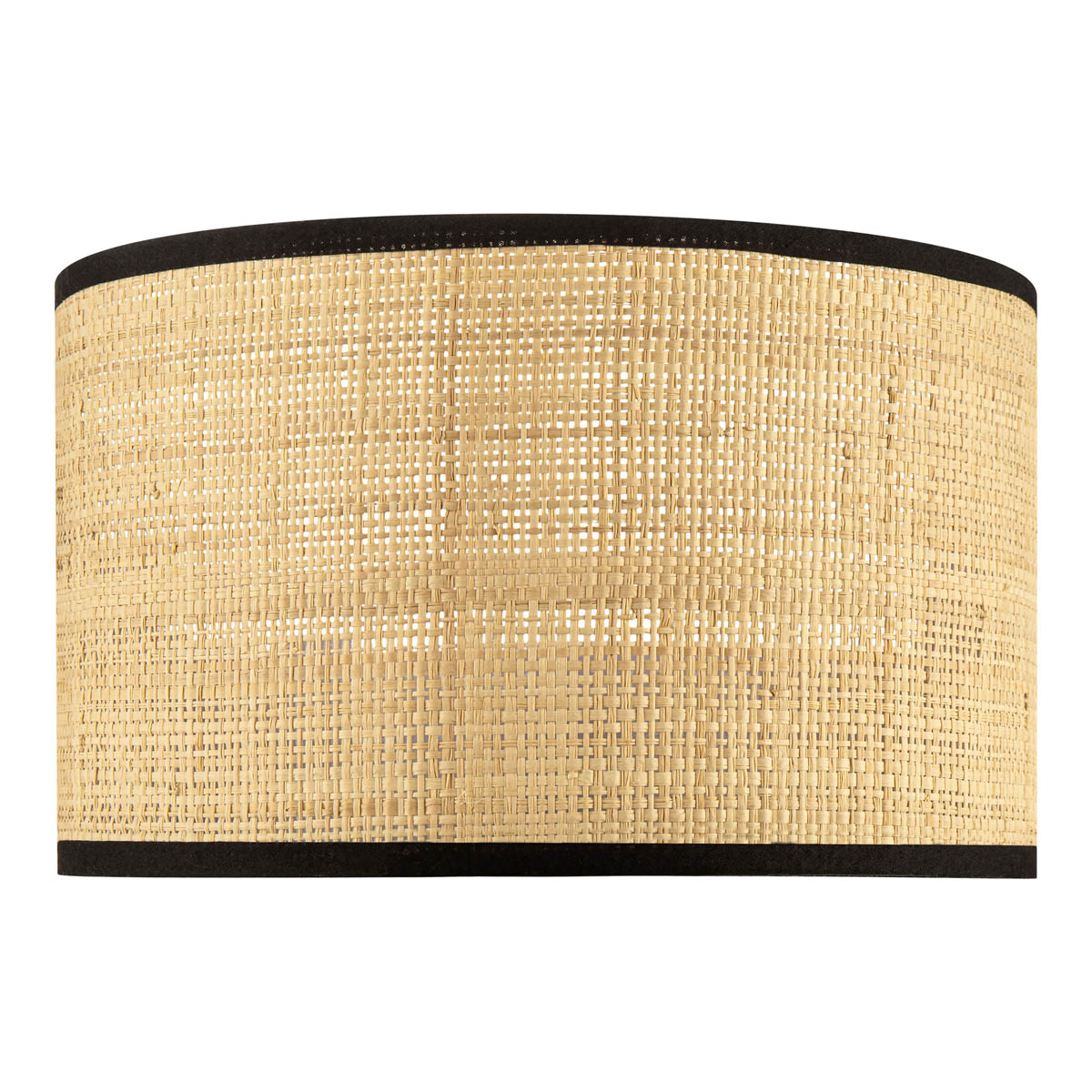 Table Lamp Matt Natural Black Metal Raffia Bedside Light Living Room Modern - Image 8