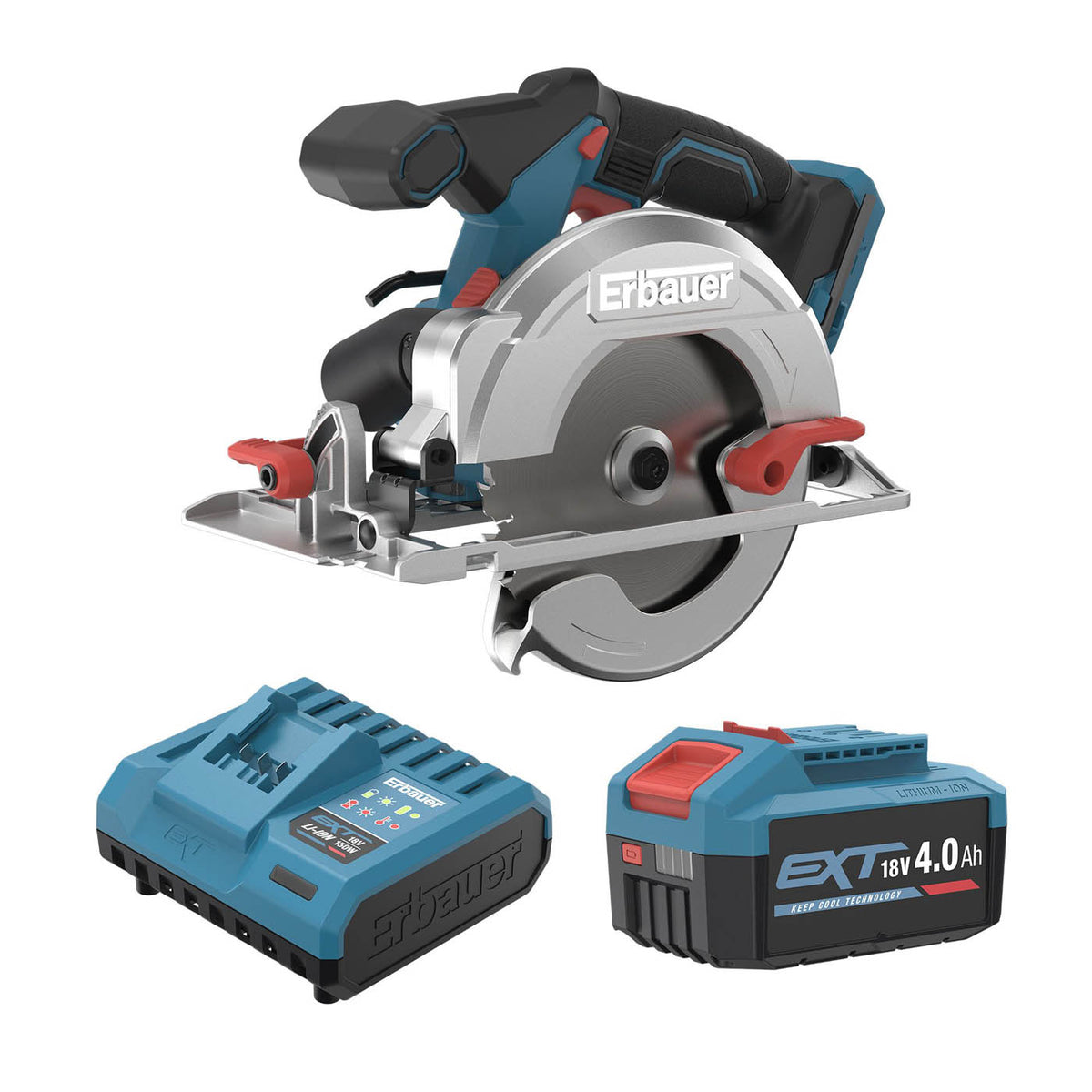 Erbauer Circular Saw ERI1085CSW Cordless LED 18V Li-Ion EXT 165mm 1 x 4Ah - Image 1