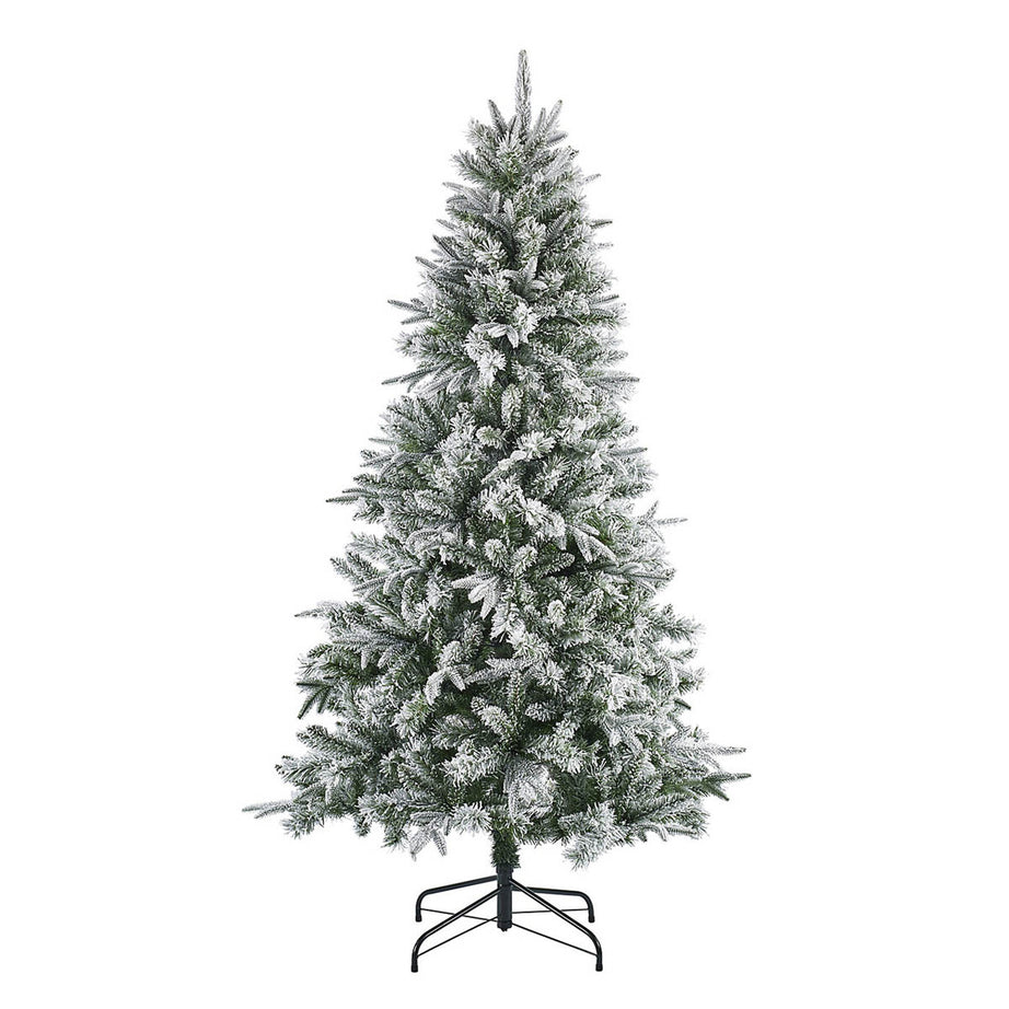 Christmas Tree Artificial  Green Snow Tipped Effect Hinged Indoor With Stand 6ft - Image 1