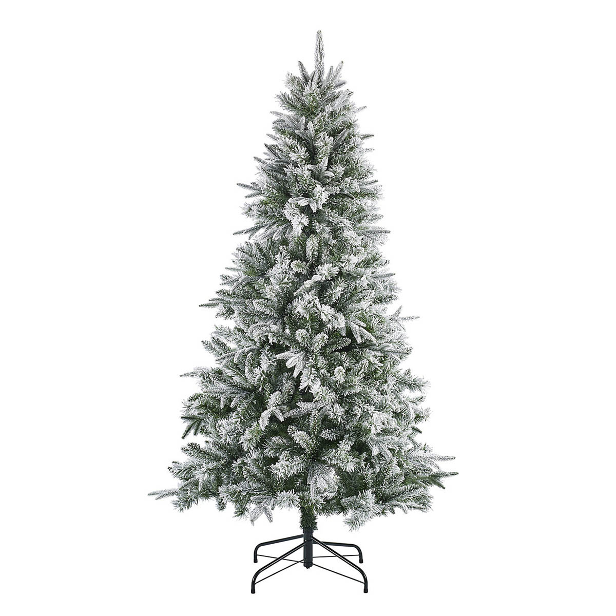 Christmas Tree Artificial  Green Snow Tipped Effect Hinged Indoor With Stand 6ft - Image 1