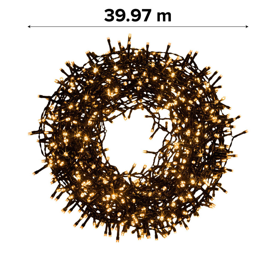 LED Christmas String Lights 1000 Warm White Timer Indoor Outdoor Home 39.97m - Image 1