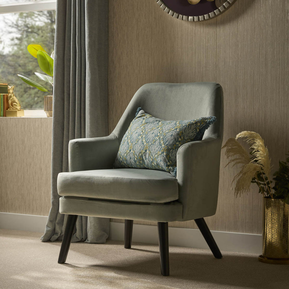 Kenver Green Velvet effect Relaxer chair (H)895mm (W)720mm (D)735mm - Image 2