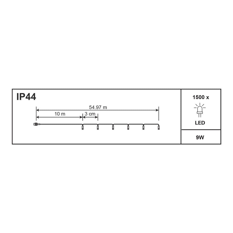 LED Christmas String Lights 1500 Ice White Timer Indoor Outdoor Home 54.97m - Image 2