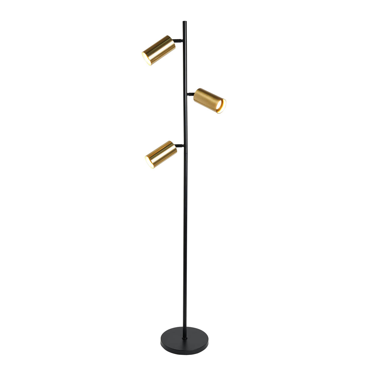 Inlight Floor Lamp 3 LED Adjustable Shades Antique Brass Metal Matt Black Modern - Image 3