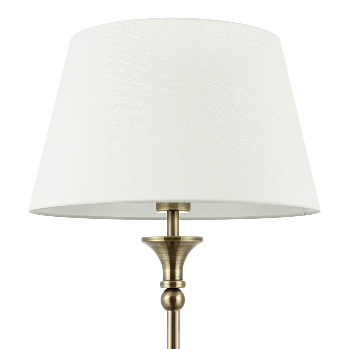 Floor Lamp LED Satin Cream Fabric Shade Antique Brass Effect Traditional - Image 6