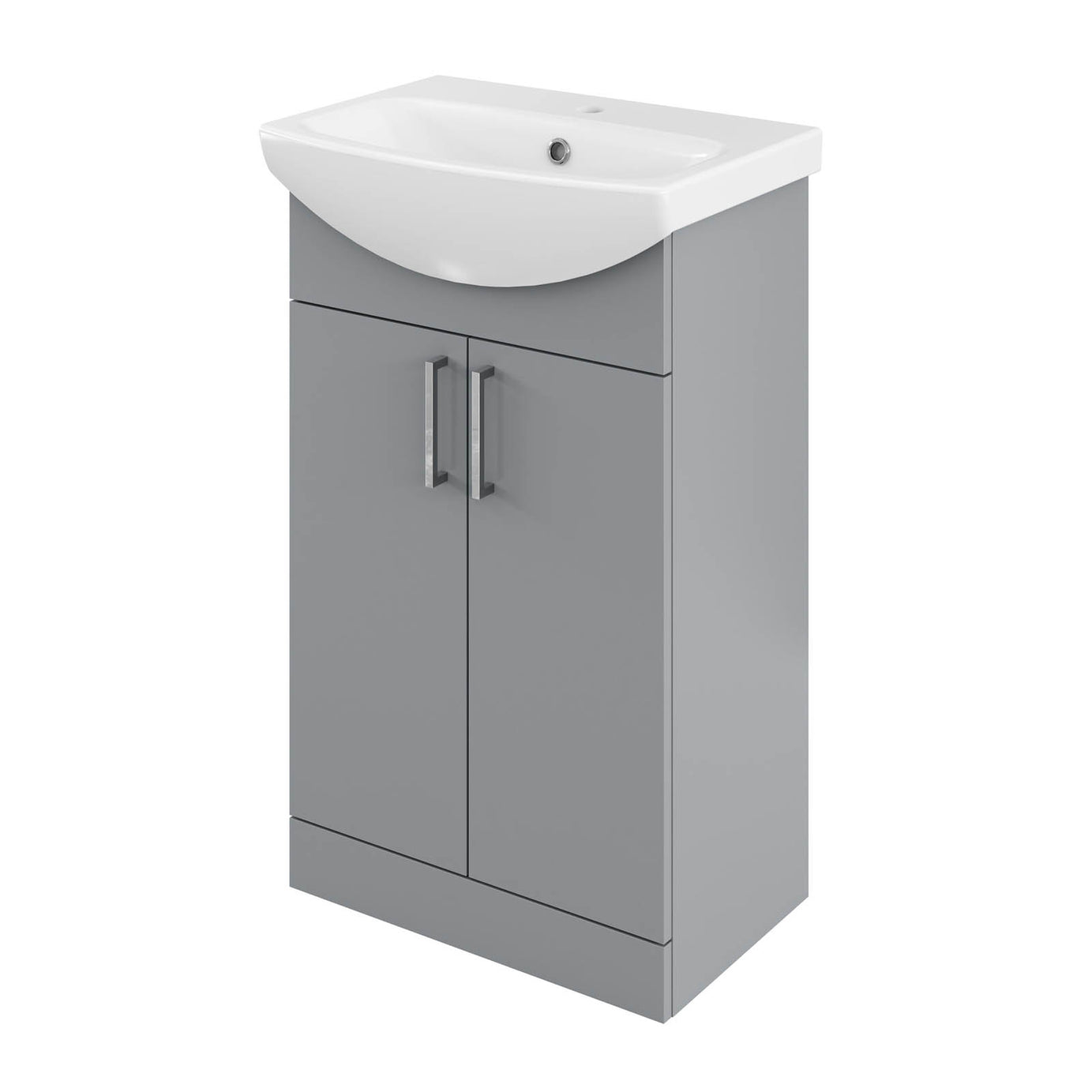 Veleka Gloss Grey Freestanding Vanity unit & basin set (W)550mm (H)874mm - Image 1