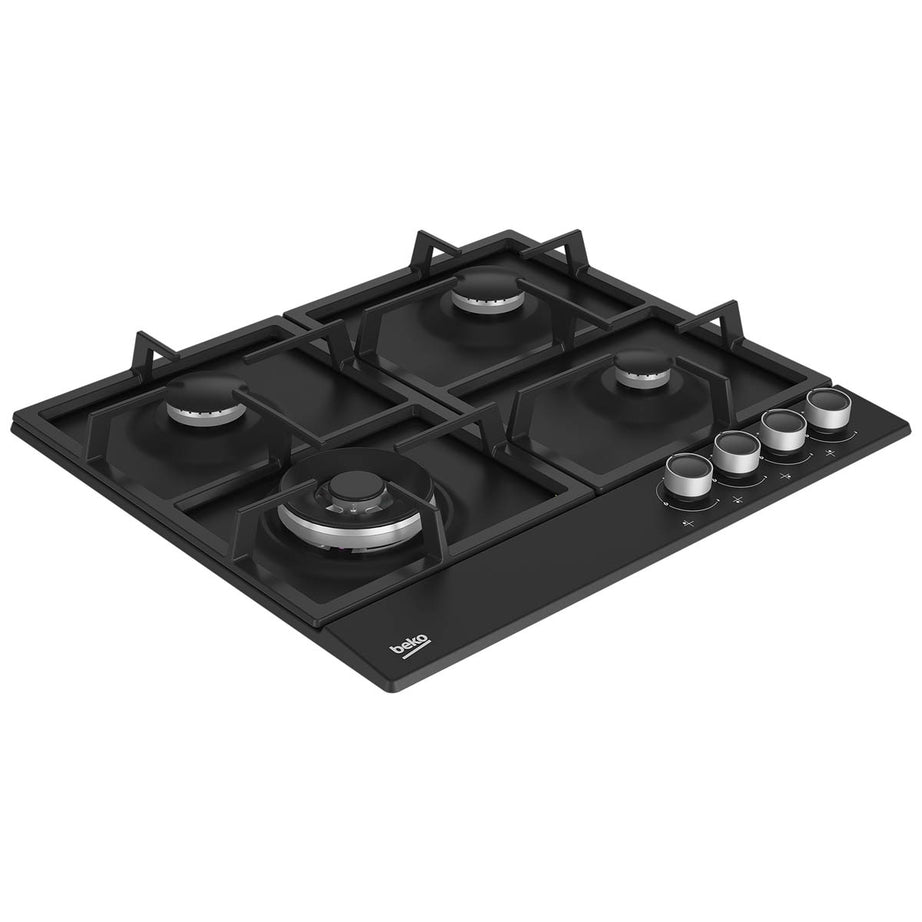 Beko Gas Hob HIAW164225SB Built In Black 4 Burner Knob Auto-Ignition 58cm - Image 3