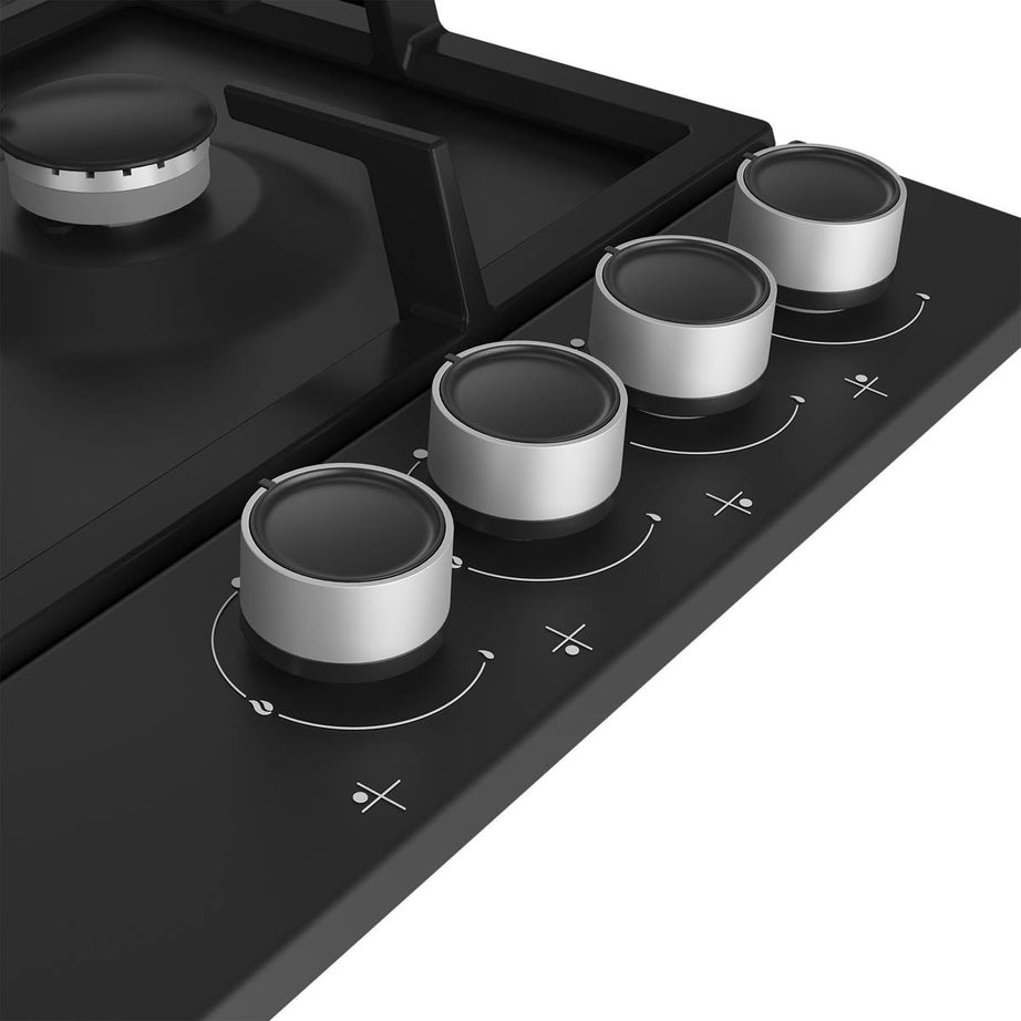 Beko Gas Hob HIAW164225SB Built In Black 4 Burner Knob Auto-Ignition 58cm - Image 5