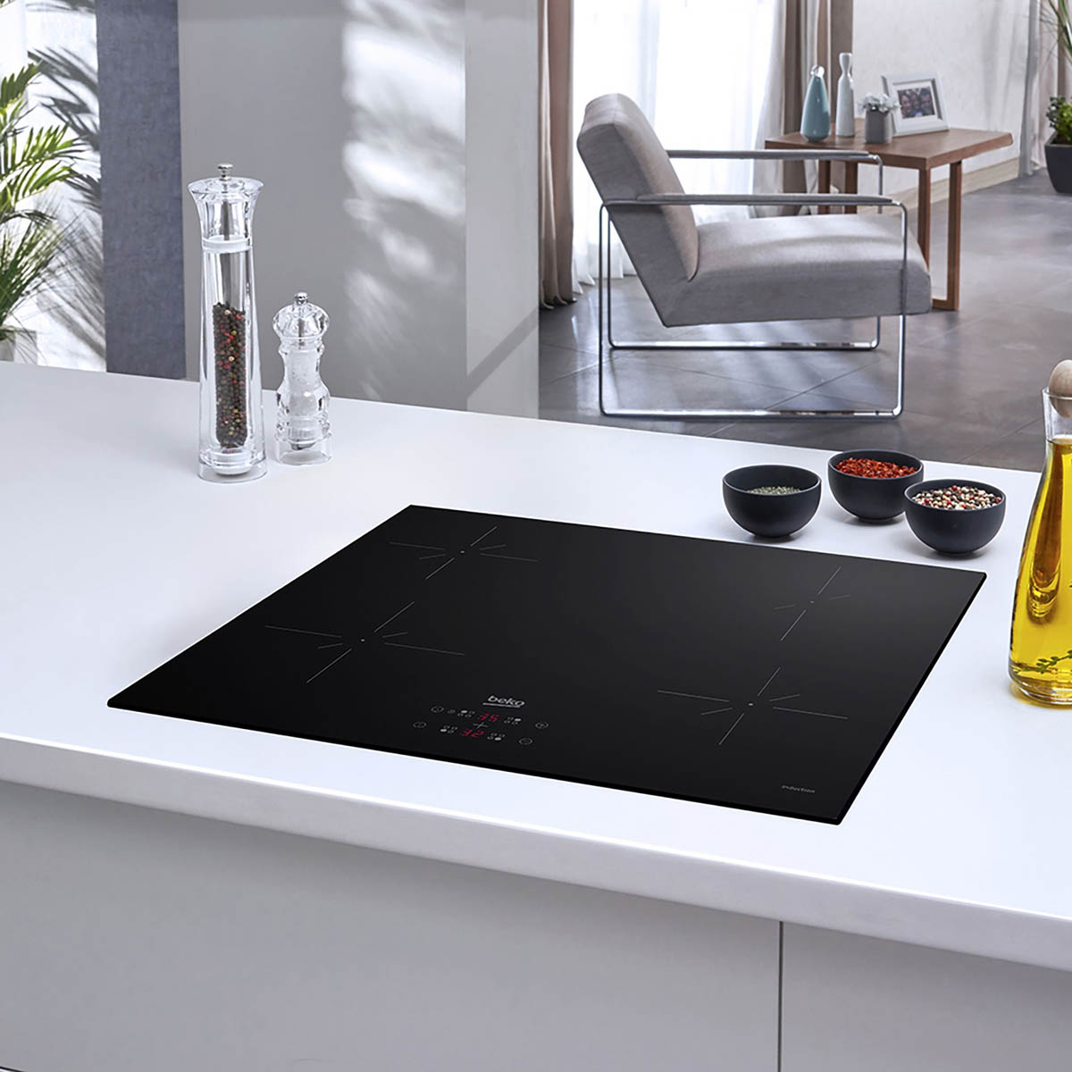 Beko Induction Hob HII164401QT Integrated Black 4 Zone 59cm With Touch Controls - Image 2