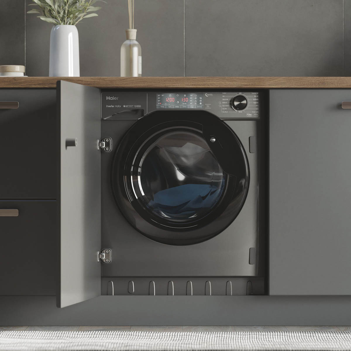 Haier Washer Dryer Built-in Condenser HWDQ90B416FWBRUK 9kg/5kg Grey 1600 rpm - Image 3