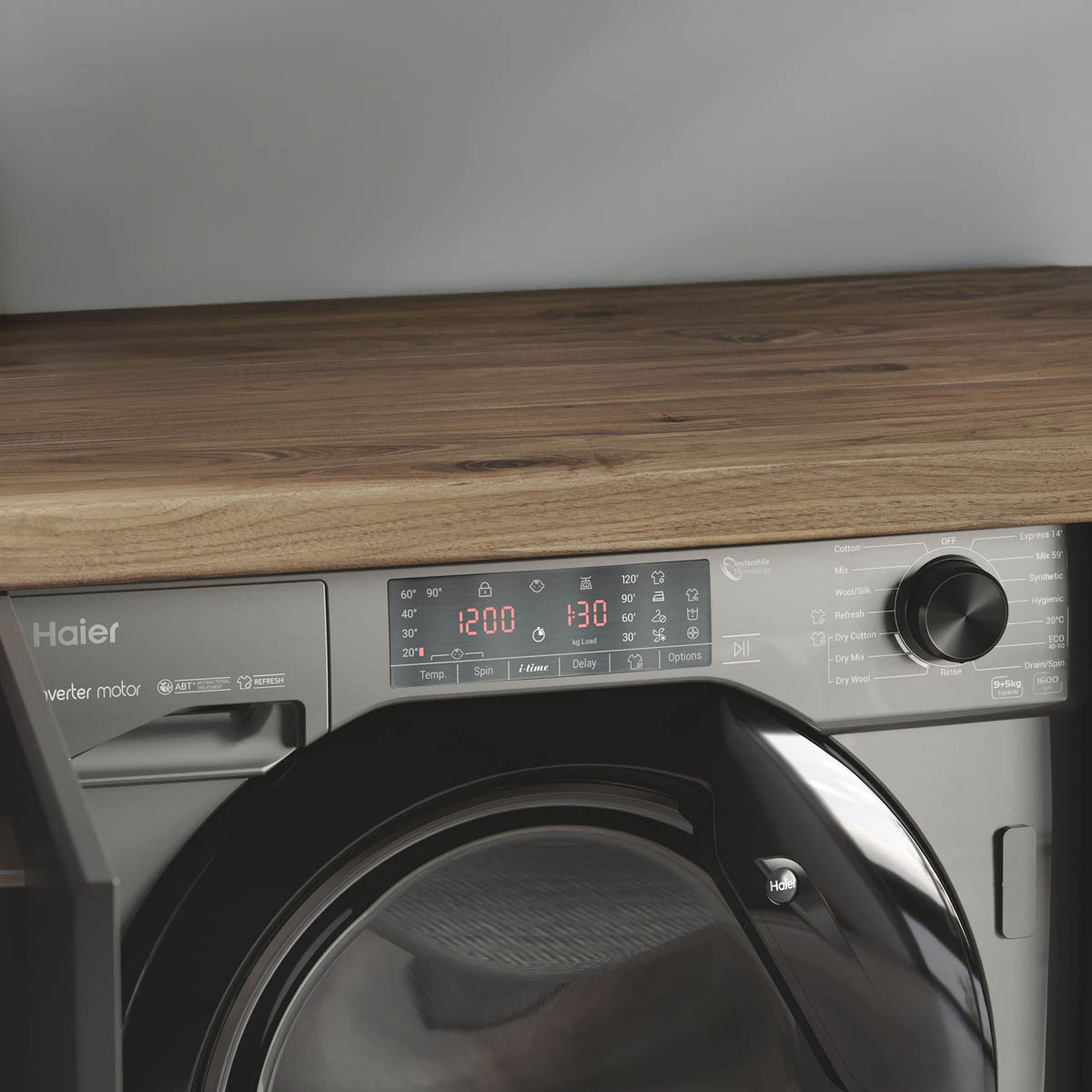 Haier Washer Dryer Built-in Condenser HWDQ90B416FWBRUK 9kg/5kg Grey 1600 rpm - Image 7