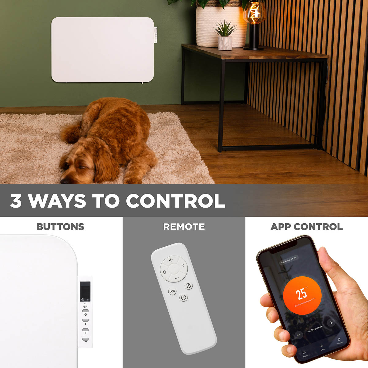 TCP Smart Panel Heater Electric White Infrared Voice And App Controlled 400W - Image 8