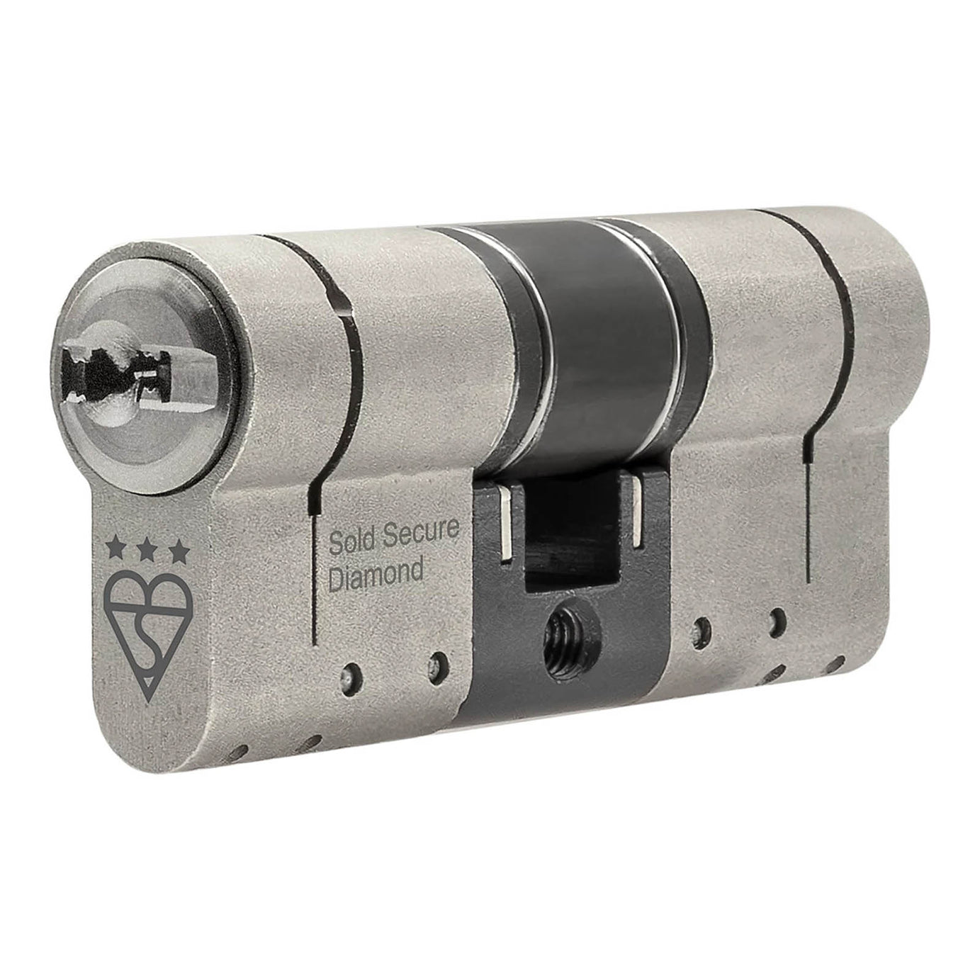 Smith & Locke Euro Cylinder Lock 3 Star Satin Nickel Plated 35/35 Fire Rated - Image 1