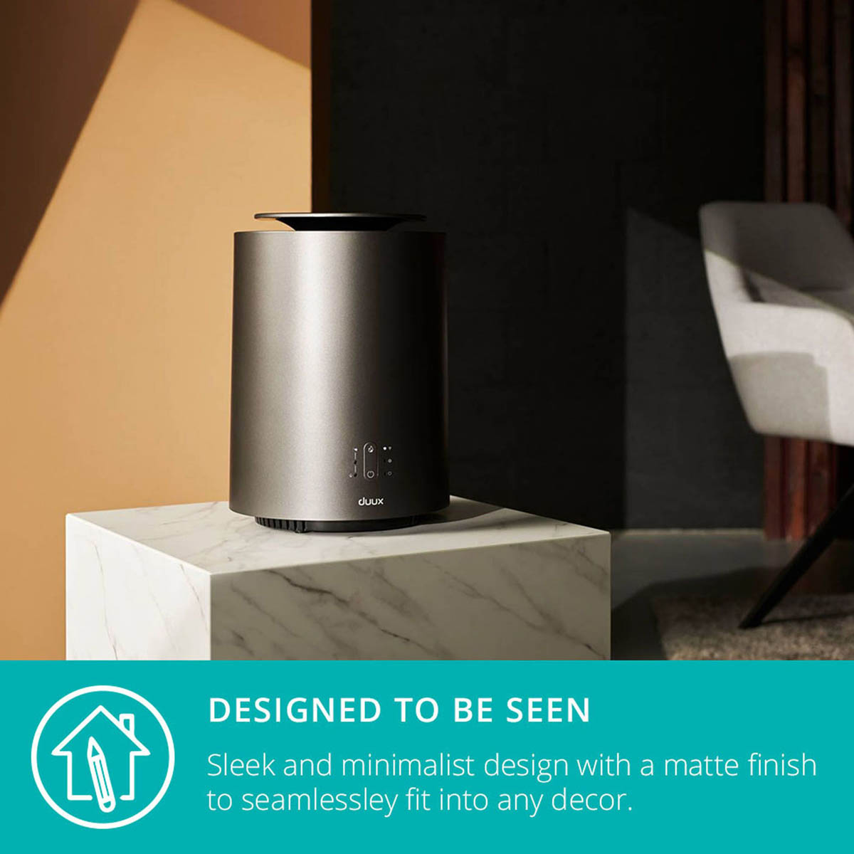 Duux Smart Fan Heater Grey Freestanding Compact Modern LED Powerful PTC 1800W - Image 7