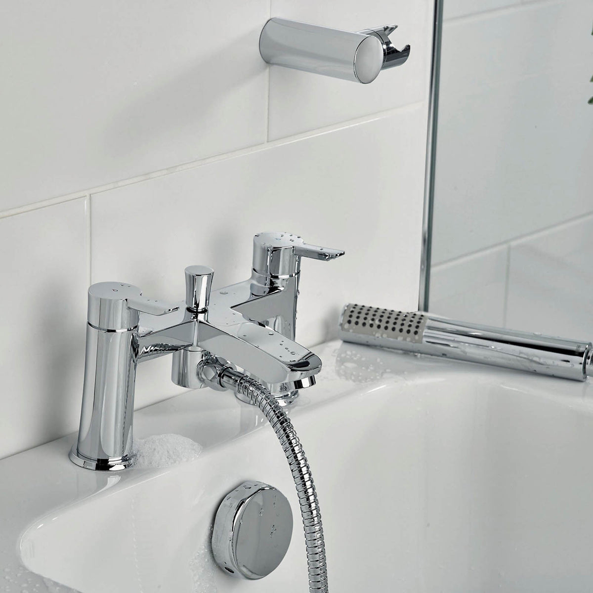 Bristan Bath Filler Tap Mixer Shower Chrome Dual Lever Single Spray Pattern - Image 5