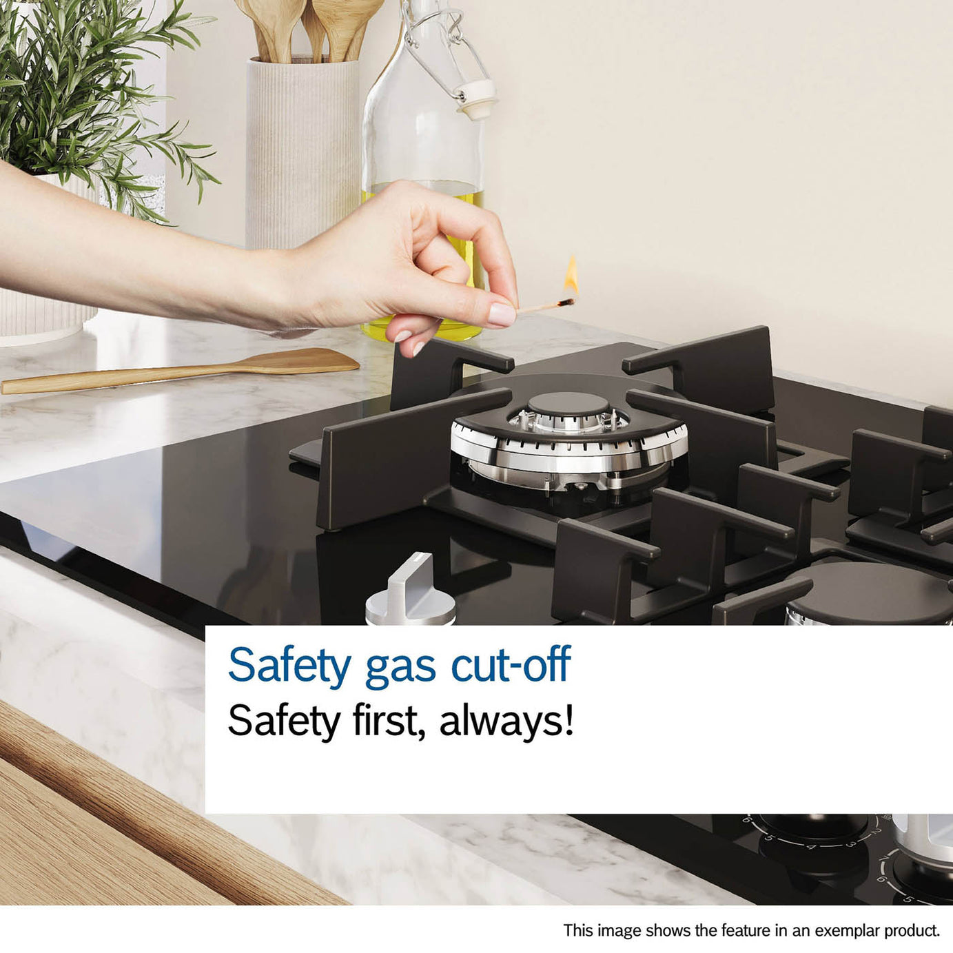 Bosch Gas Hob 5 Burner Series 6 PCS7A5I90 Electric 75cm Stainless Steel - Image 6
