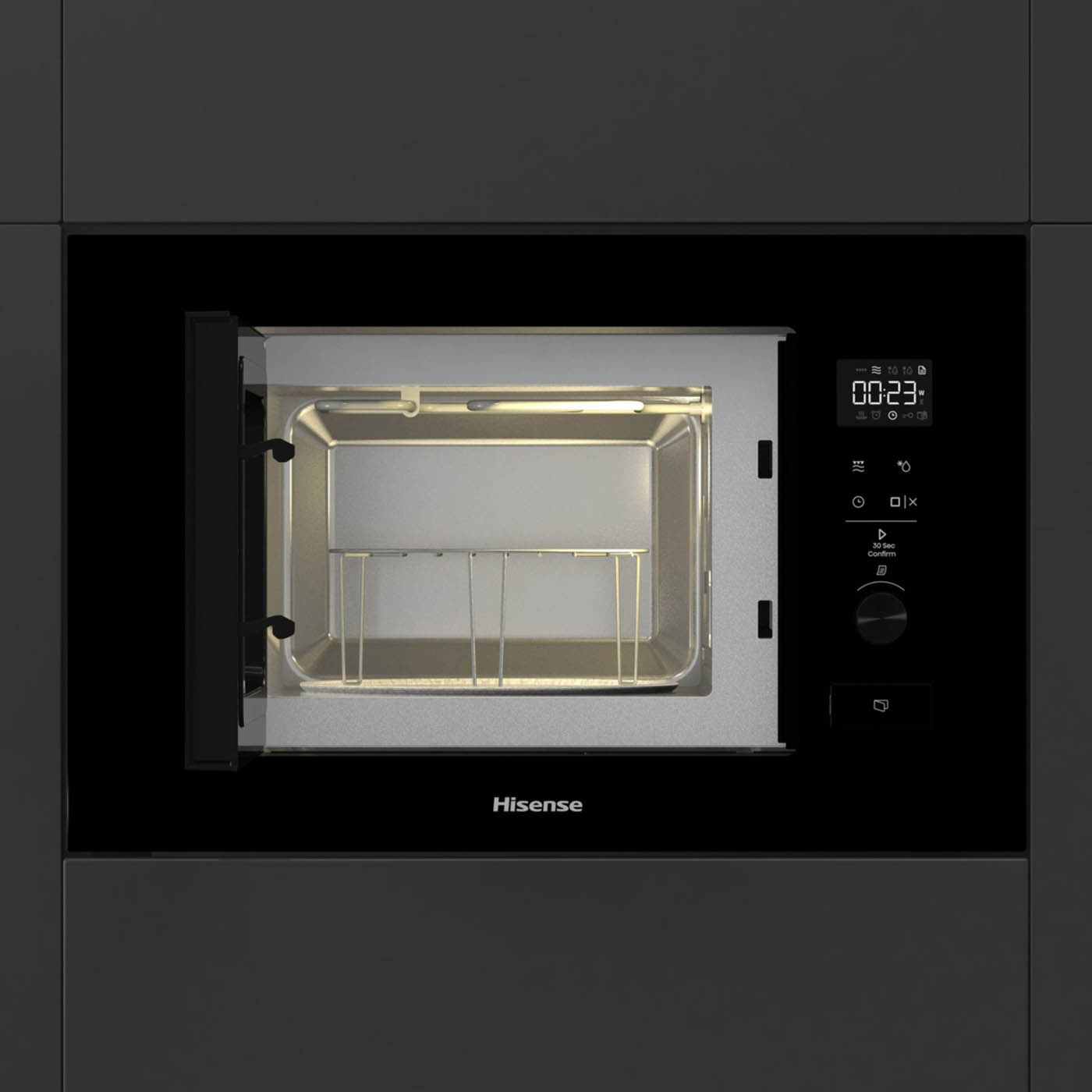 Hisense Built-in Microwave 20L BIM320G52BGUK Mirrored black - Image 4