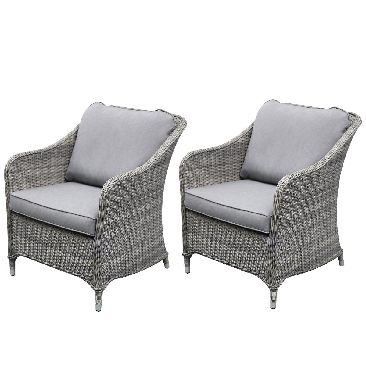 Rattan Garden Set 4 Seater Outdoor Patio Dining Furniture Grey Sofa Chairs Table - Image 2