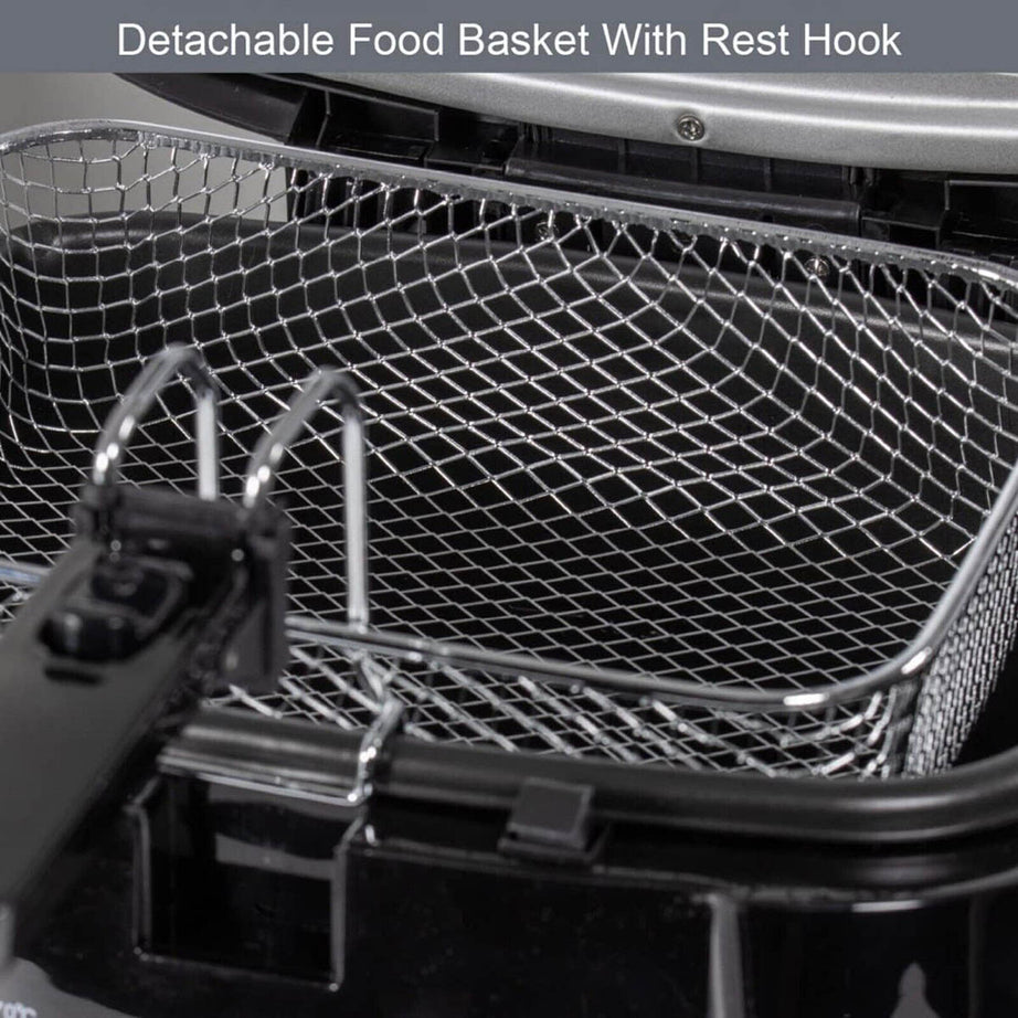 Livivo Deep Fat Fryer Electric 2.5L Black Non Stick Pan Safe Basket Handle 1800W - Image 5