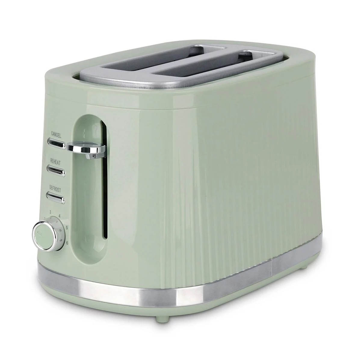 Nutmeg Fluted Toaster 2 Slice Sage Kitchen Defrost Reheat Cancel Button Home - Image 1