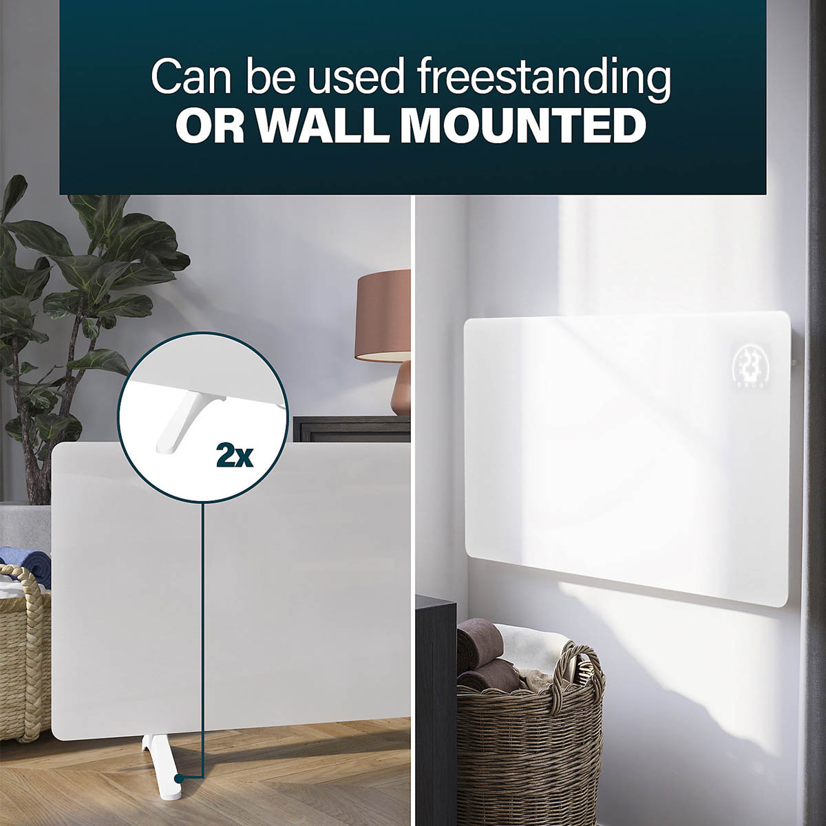 Princess Panel Heater Smart Electric Infrared White Timer Freestanding 480W - Image 3