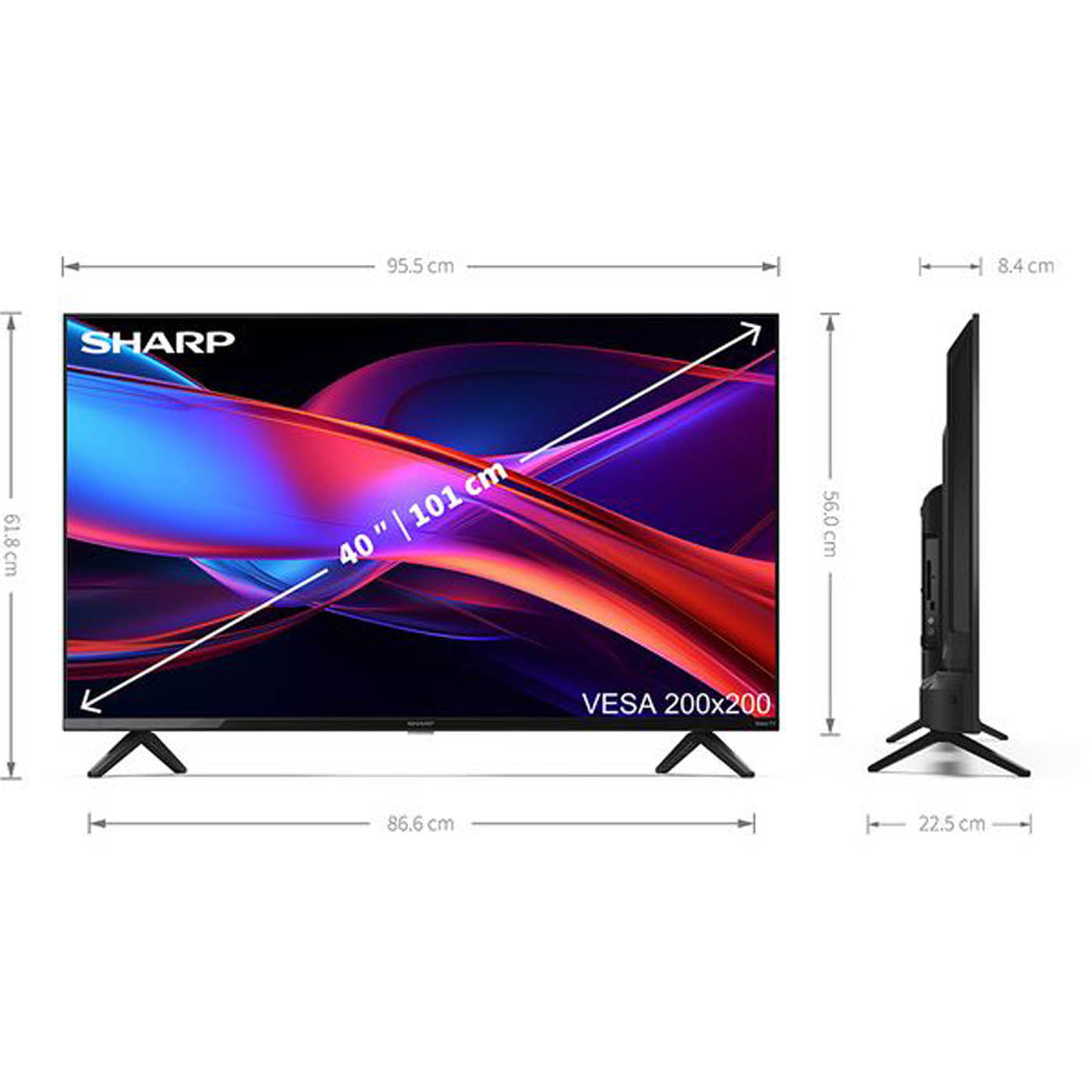 Sharp Roku TV Full HD Smart C40GD2225K HDR LED 2T 3 HDMI Inputs USB C 40in - Image 3