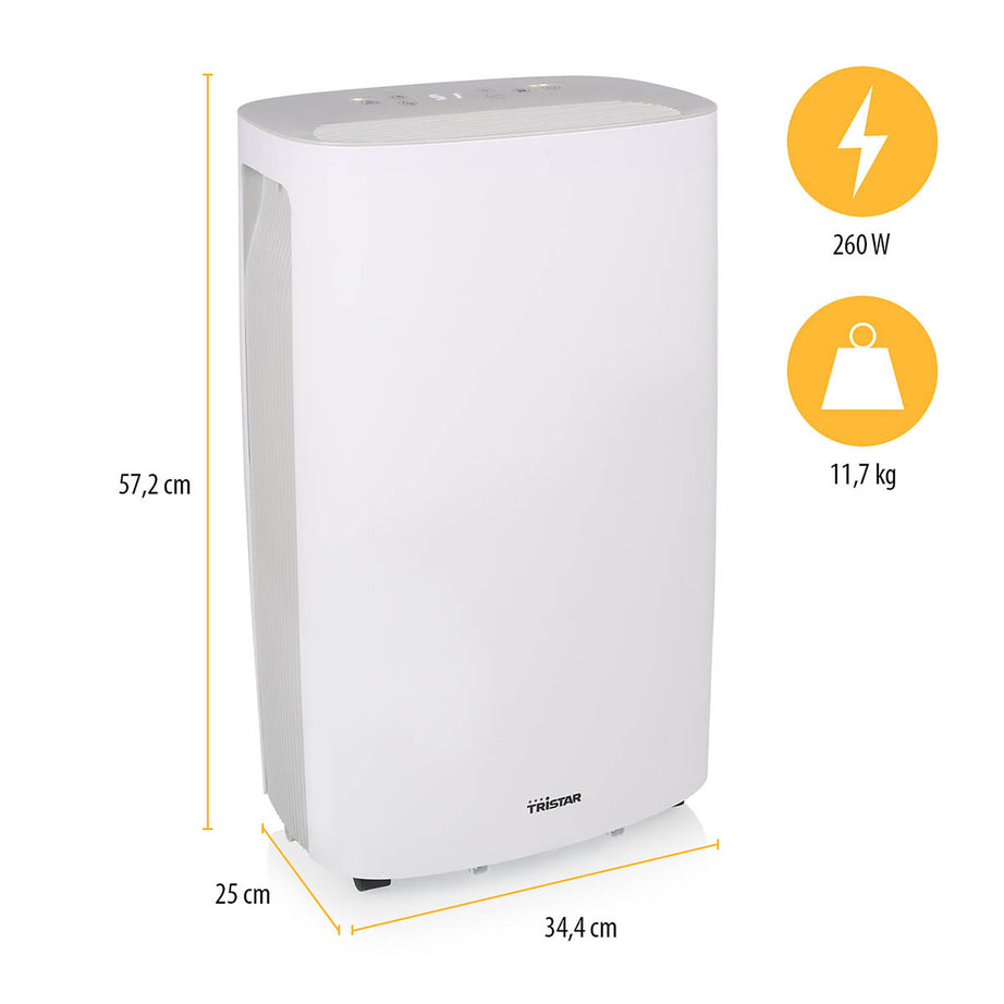 Tristar Smart Dehumidifier 3.7L Electric White Timer Portable For Mould Moisture - Image 1