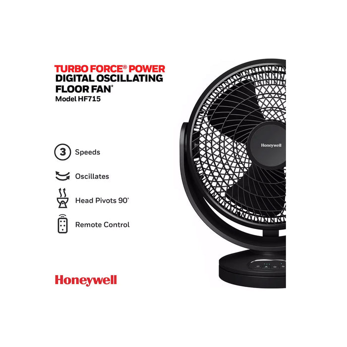 Floor Fan Cooling Digital Oscillating Remote Compact Powerful Home Office 52cm - Image 7