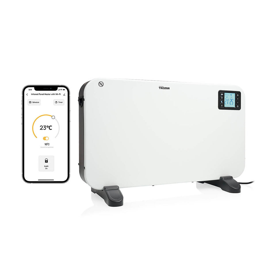 Smart Convector Heater 2kw White Portable Timer Free Standing 3 Heat Settings - Image 1