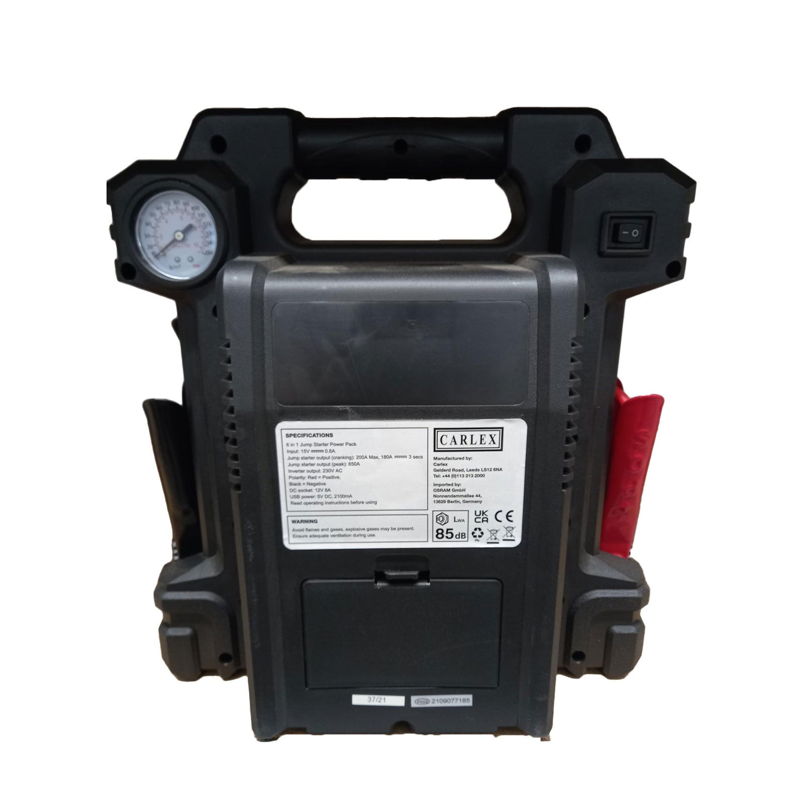 Portable Car Jump Starter Battery Pack Booster 6 In 1 Air Compressor USB 600Amp - Image 2