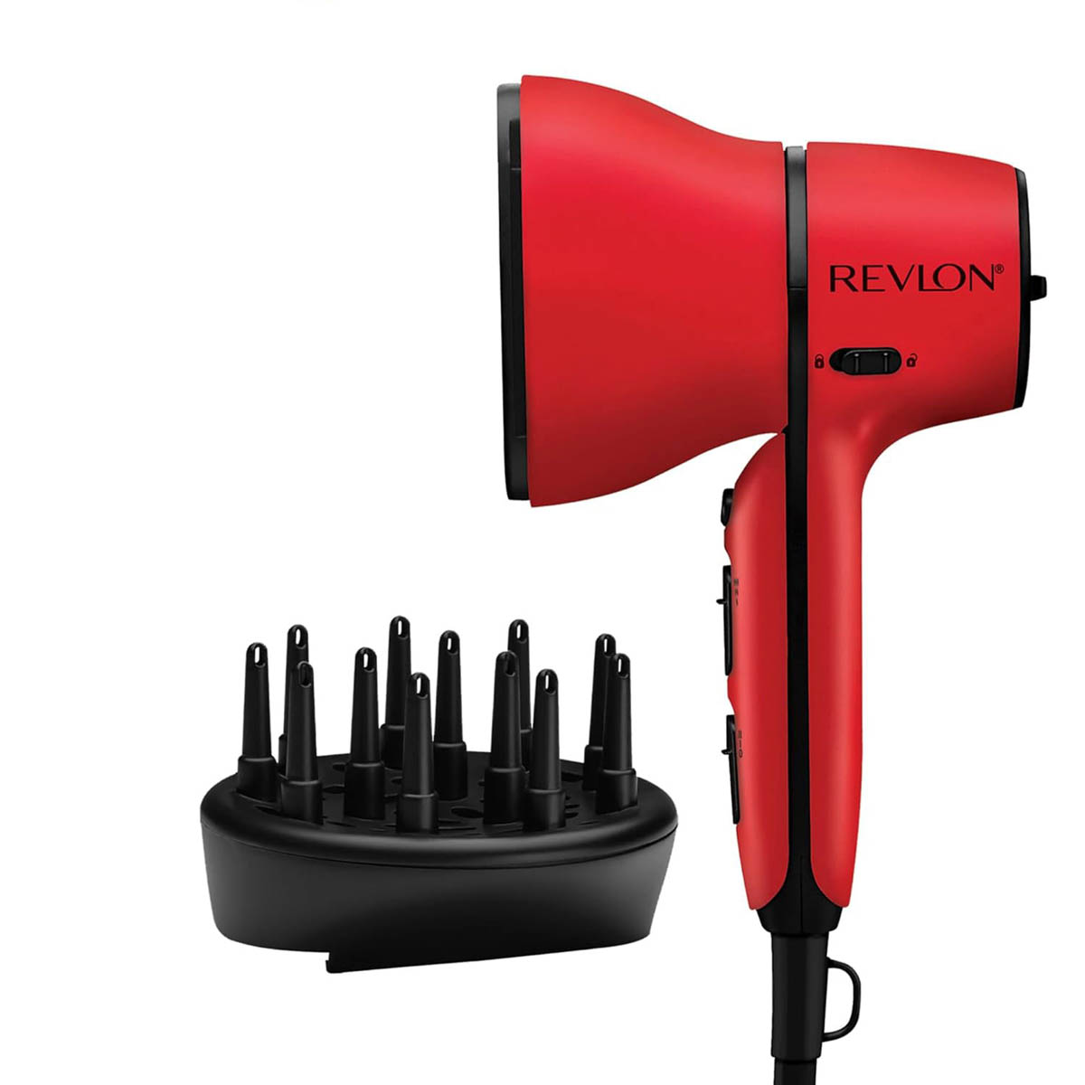Revlon Hair Dryer Airflow Control Red Ceramic Ionic Curl Enhancing Diffuser - Image 1