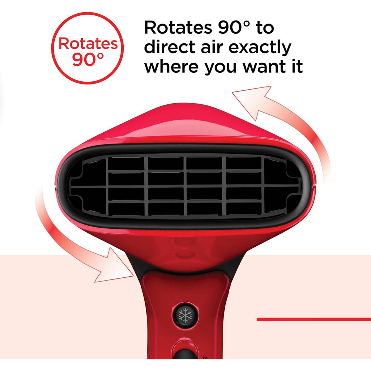 Revlon Hair Dryer Airflow Control Red Ceramic Ionic Curl Enhancing Diffuser - Image 3