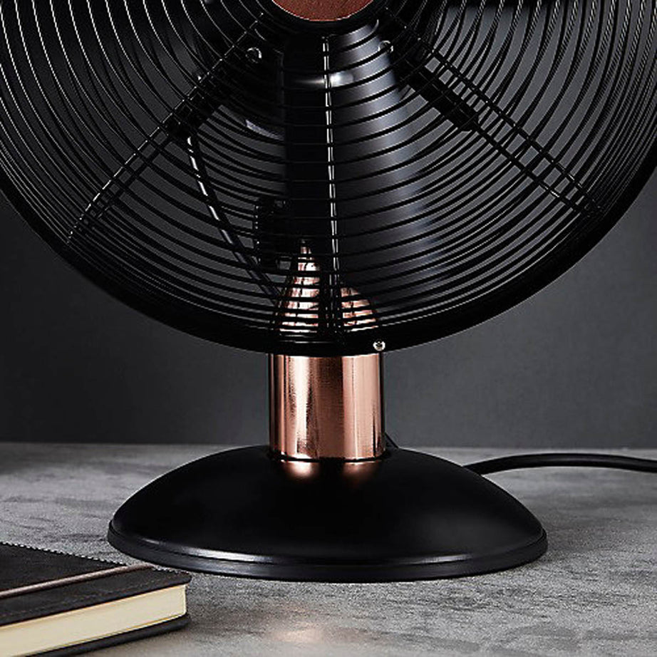 Tower Desk Fan 12″ T611000B Black Metal 3 Speeds Oscillating Office Home Indoor - Image 6