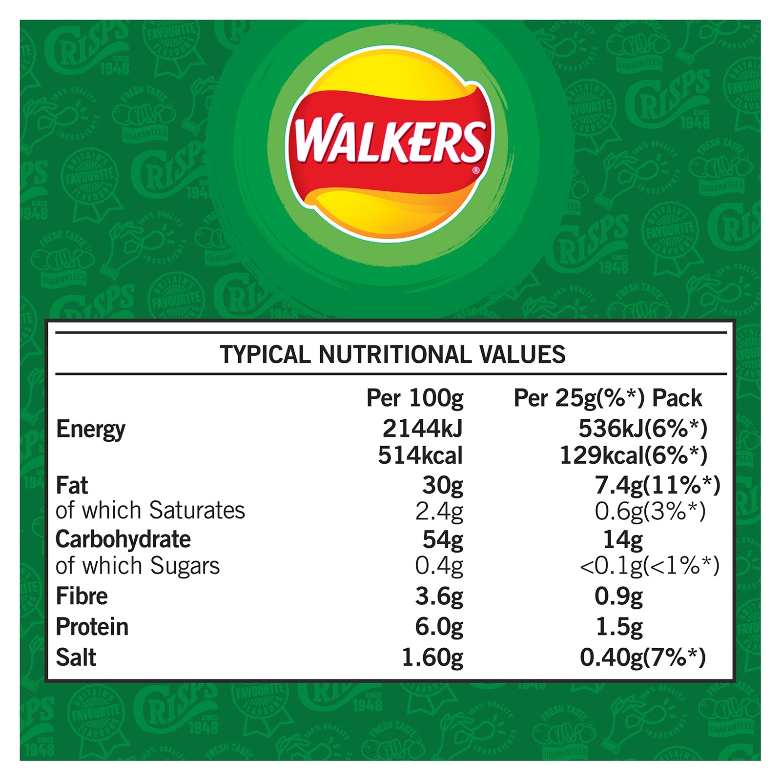 Walkers Crisps Salt And Vinegar Sharing Multipack 180 Bags x 25g - Image 6