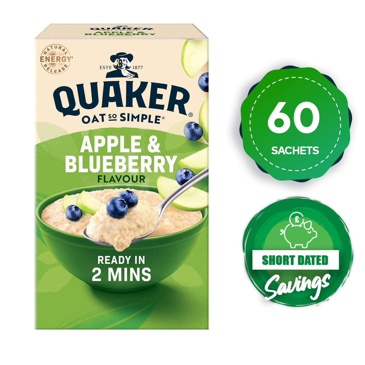 Quaker Oats Porridge Apple Blueberry 60 x 36g Sachets - Image 10