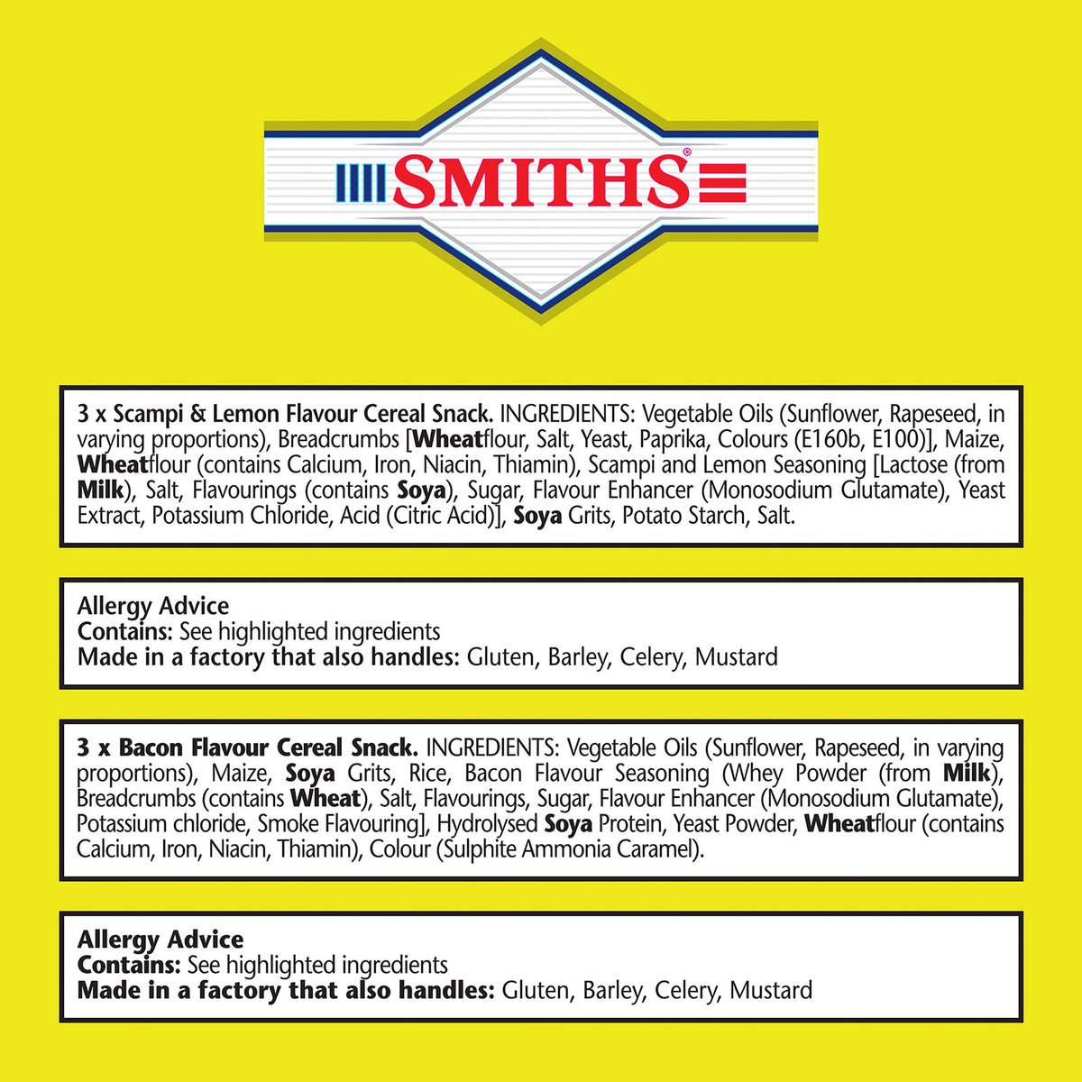 Walkers Smiths Crisps Savoury Selection Bacon Scampi Lemon Snacks Bundle of 96 - Image 3