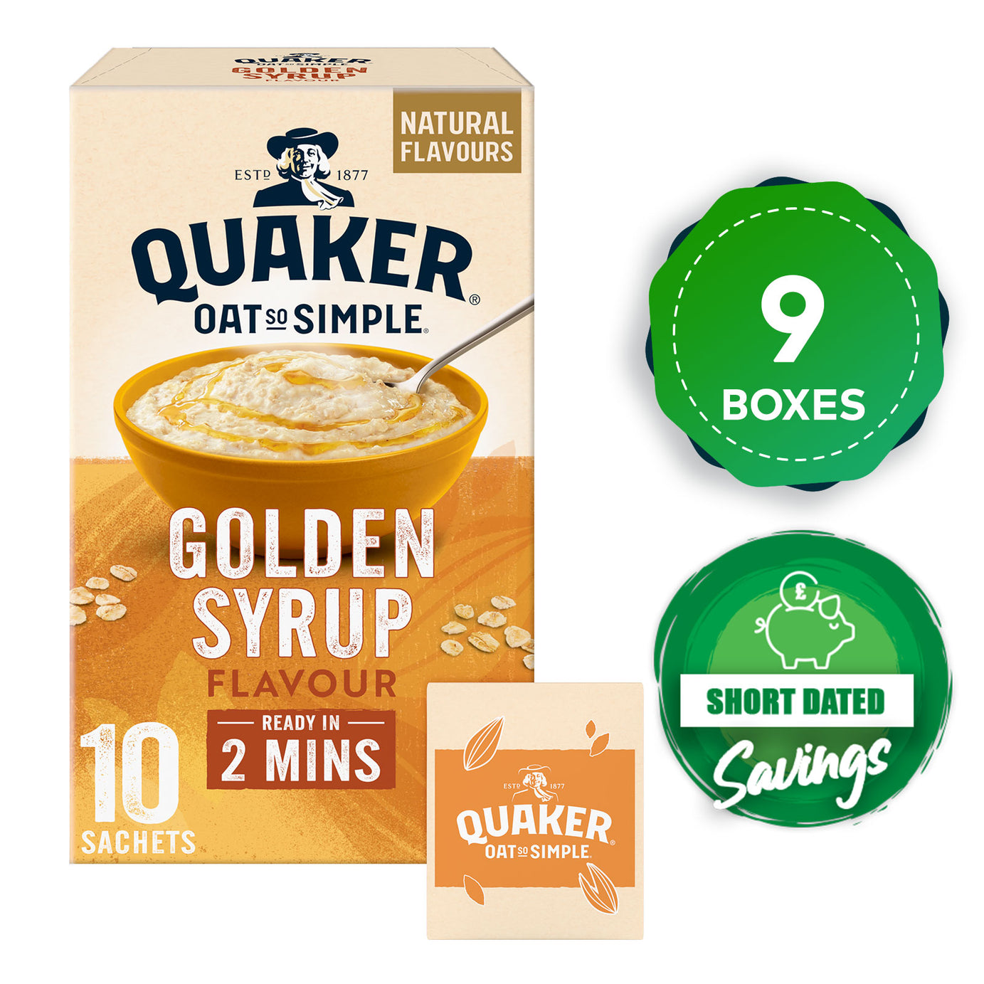 Quaker Oats Porridge Oat So Simple Golden Syrup 90 x 36g Sachets - Image 10