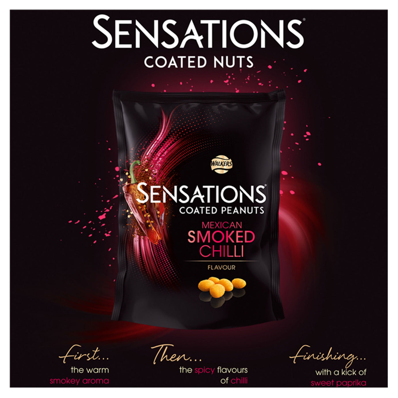 8 x Sensations Smoked Chilli Coated Peanuts Snack 150g - Image 2