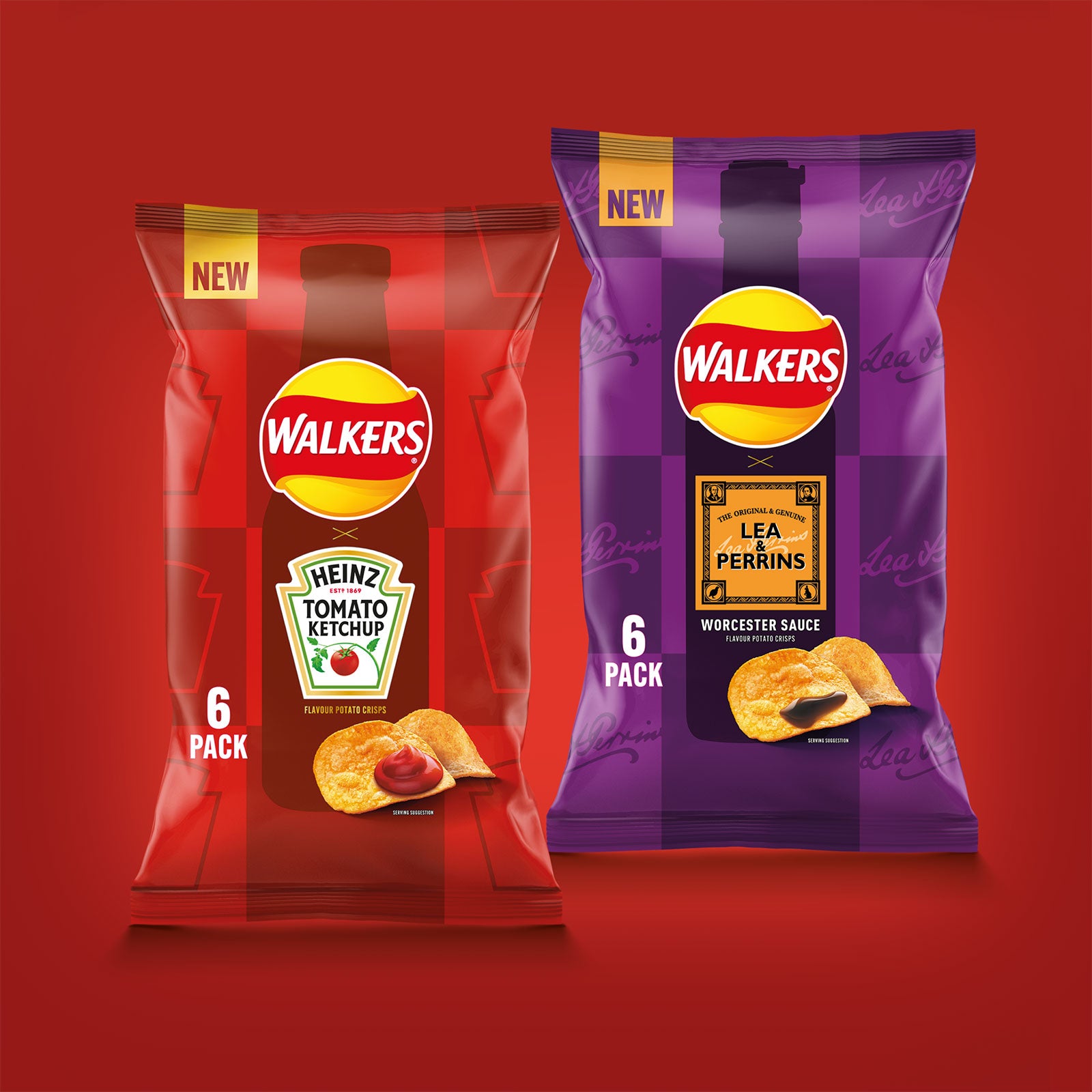 Walkers Crisps Heinz Tomato Ketchup Multipack Snacks 108 x 25g - Image 5