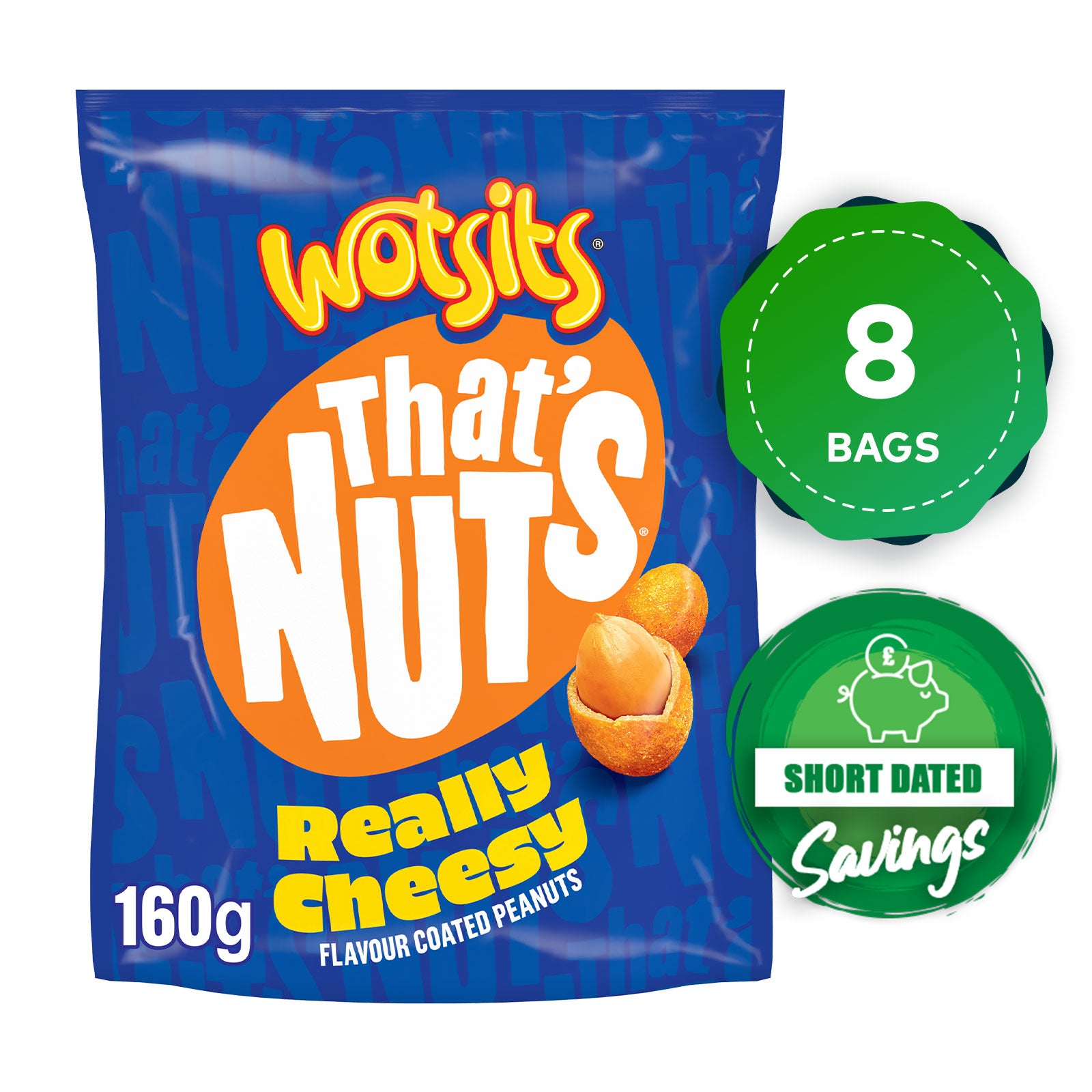 That’s Nuts Wotsits Really Cheesy Sharing Coated Peanuts 8 x 160g - Image 10