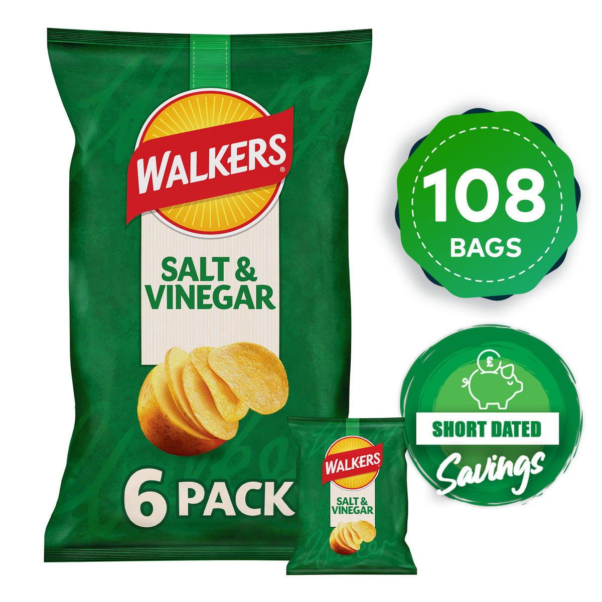 Walkers Crisps Salt & Vinegar Sharing Multipack Snacks 108x25g - Image 10