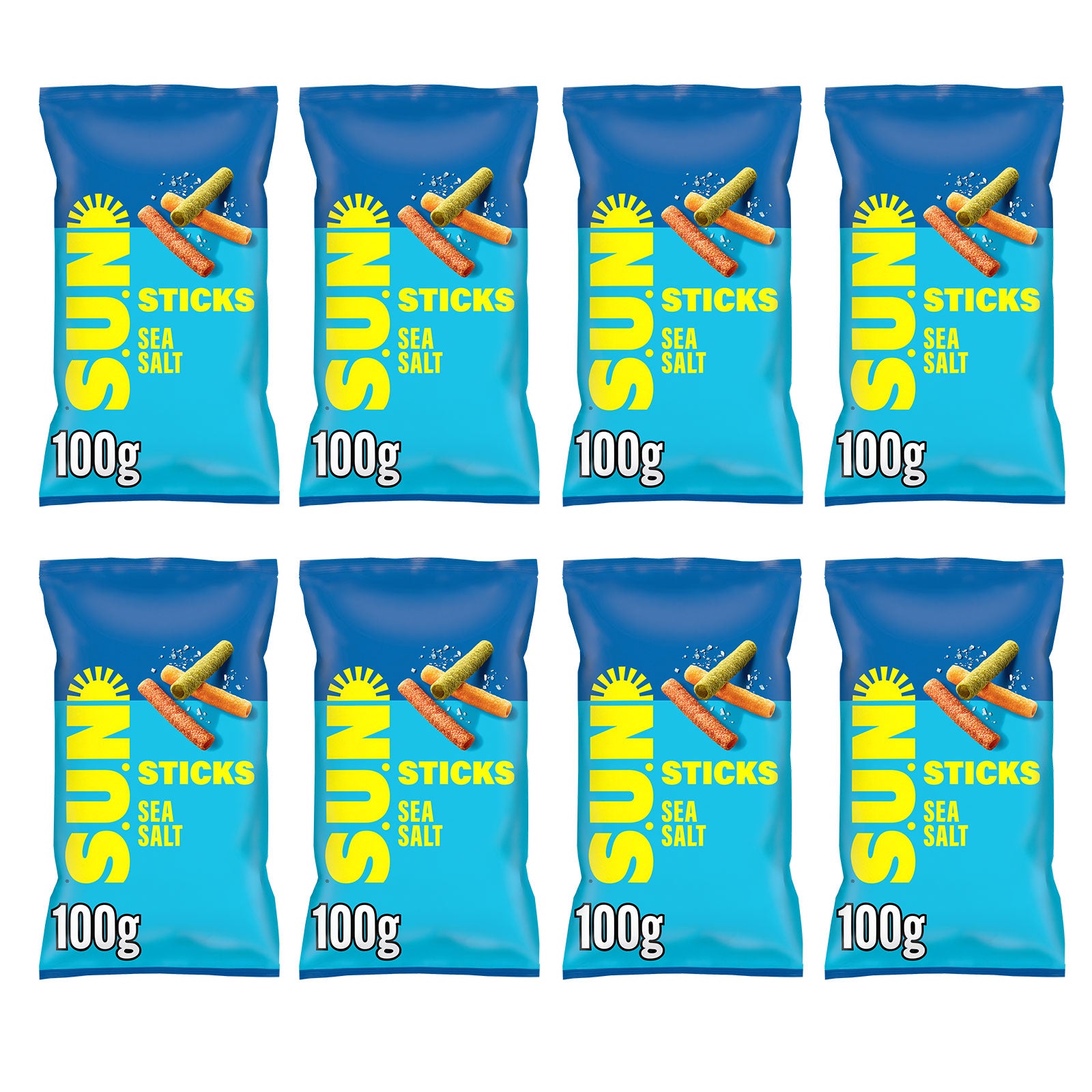 SUN Sticks Snacks Sea Salt Sharing Bag Crisps 8 x 100g - Image 3