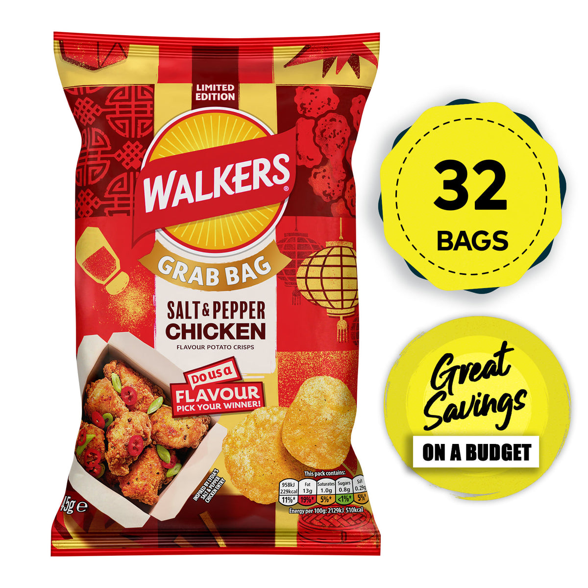 DUAF Walkers Crisps Salt & Pepper Chicken Grab Bag 32 x 45G - Image 4